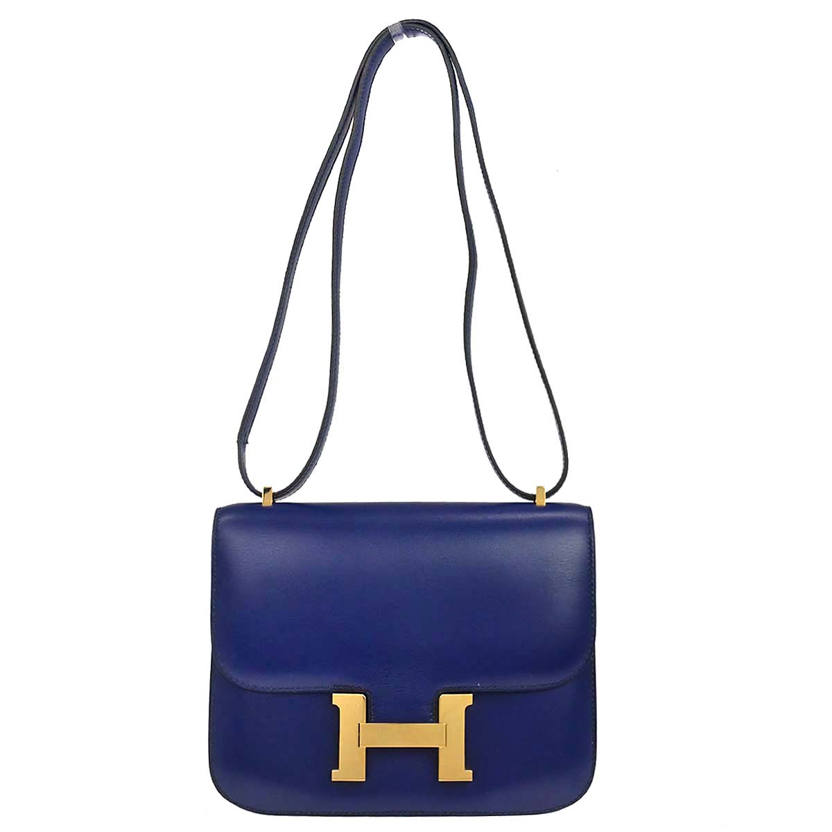 Hermes Blue Saphir Box Calf Constance 18 Shoulder Bag