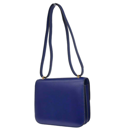 Hermes Blue Saphir Box Calf Constance 18 Shoulder Bag