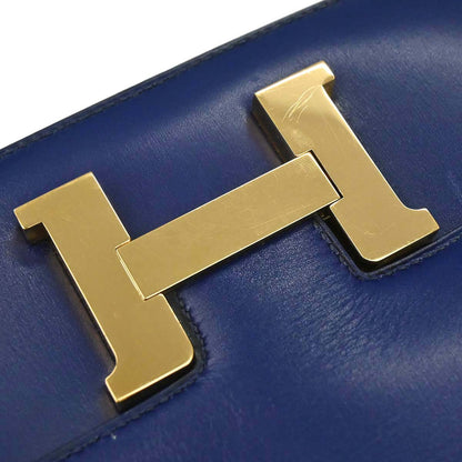Hermes Blue Saphir Box Calf Constance 18 Shoulder Bag