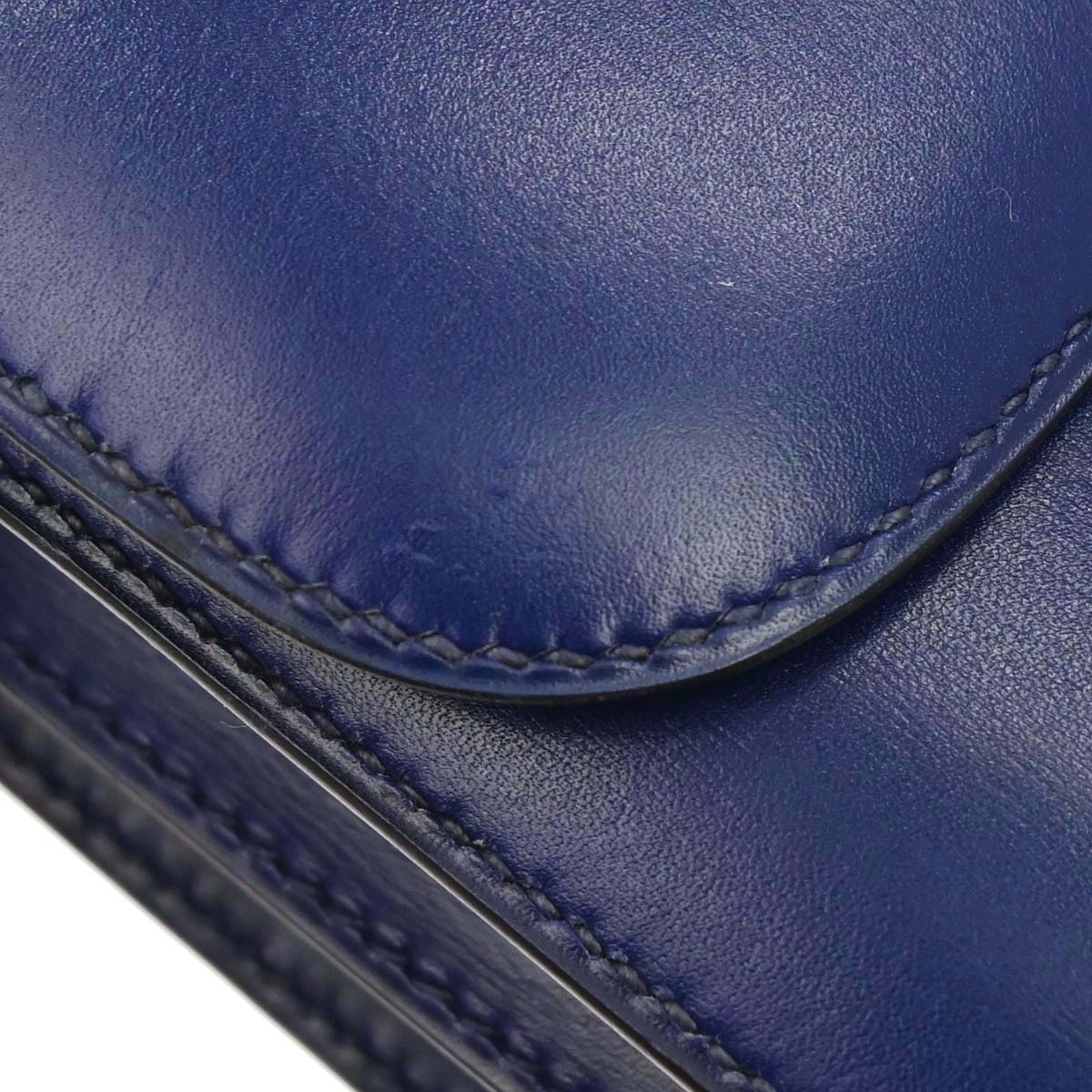 Hermes Blue Saphir Box Calf Constance 18 Shoulder Bag