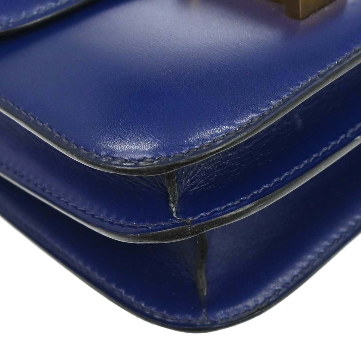 Hermes Blue Saphir Box Calf Constance 18 Shoulder Bag