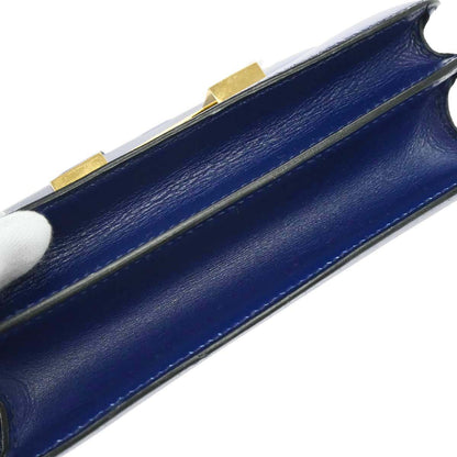 Hermes Blue Saphir Box Calf Constance 18 Shoulder Bag