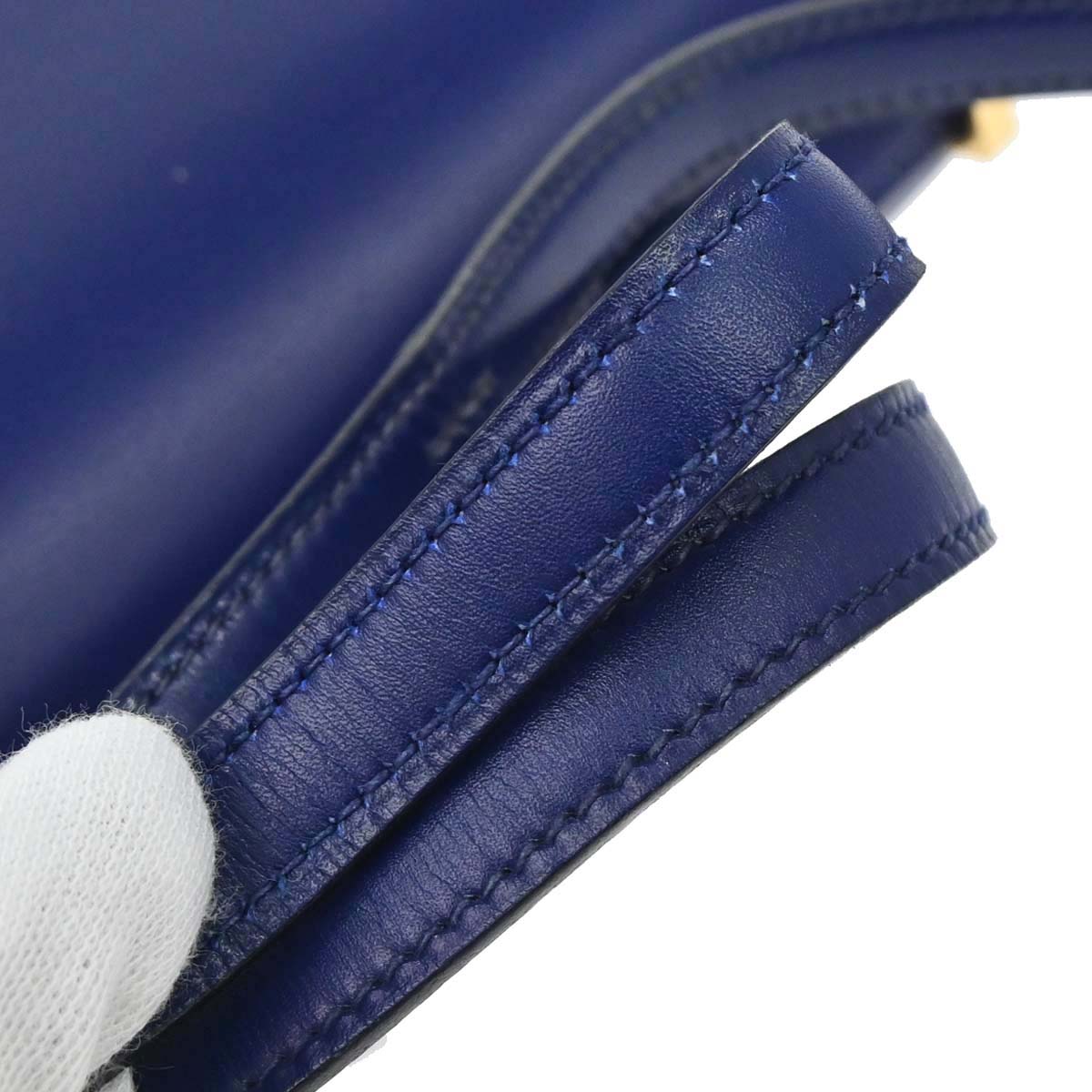 Hermes Blue Saphir Box Calf Constance 18 Shoulder Bag