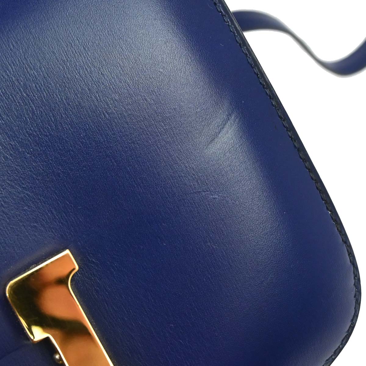 Hermes Blue Saphir Box Calf Constance 18 Shoulder Bag