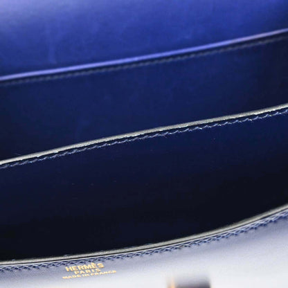Hermes Blue Saphir Box Calf Constance 18 Shoulder Bag