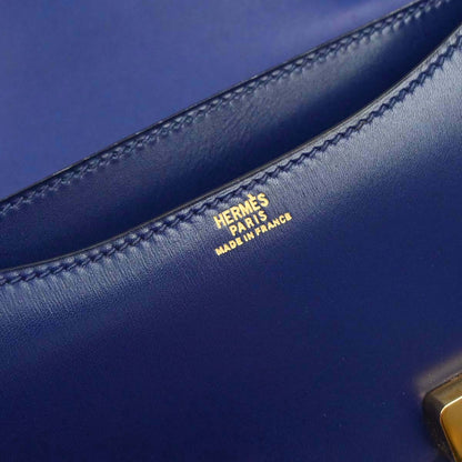 Hermes Blue Saphir Box Calf Constance 18 Shoulder Bag