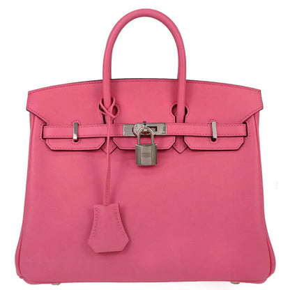 Hermes Rose Azalee Swift Birkin 25 Handbag