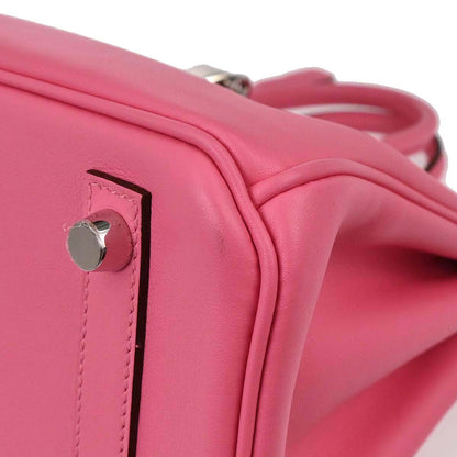 Hermes Rose Azalee Swift Birkin 25 Handbag