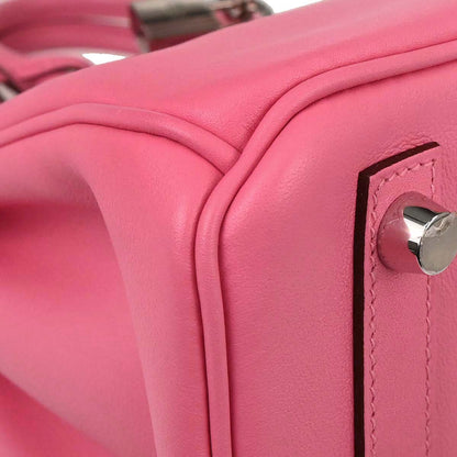 Hermes Rose Azalee Swift Birkin 25 Handbag