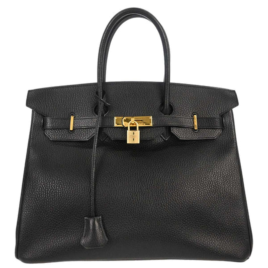 Hermes Black Ardennes Birkin 35 Handbag