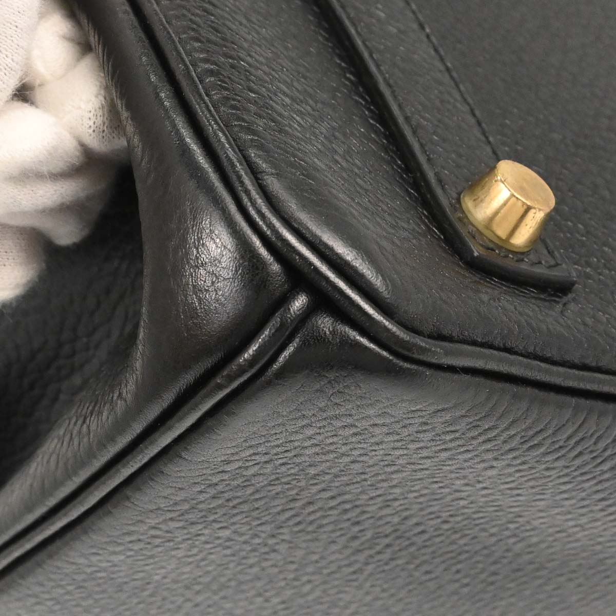 Hermes Black Ardennes Birkin 35 Handbag