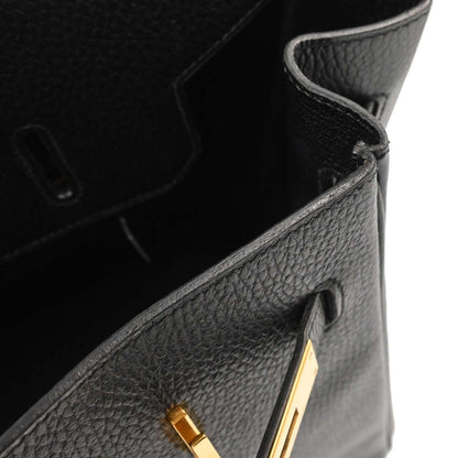Hermes Black Ardennes Birkin 35 Handbag