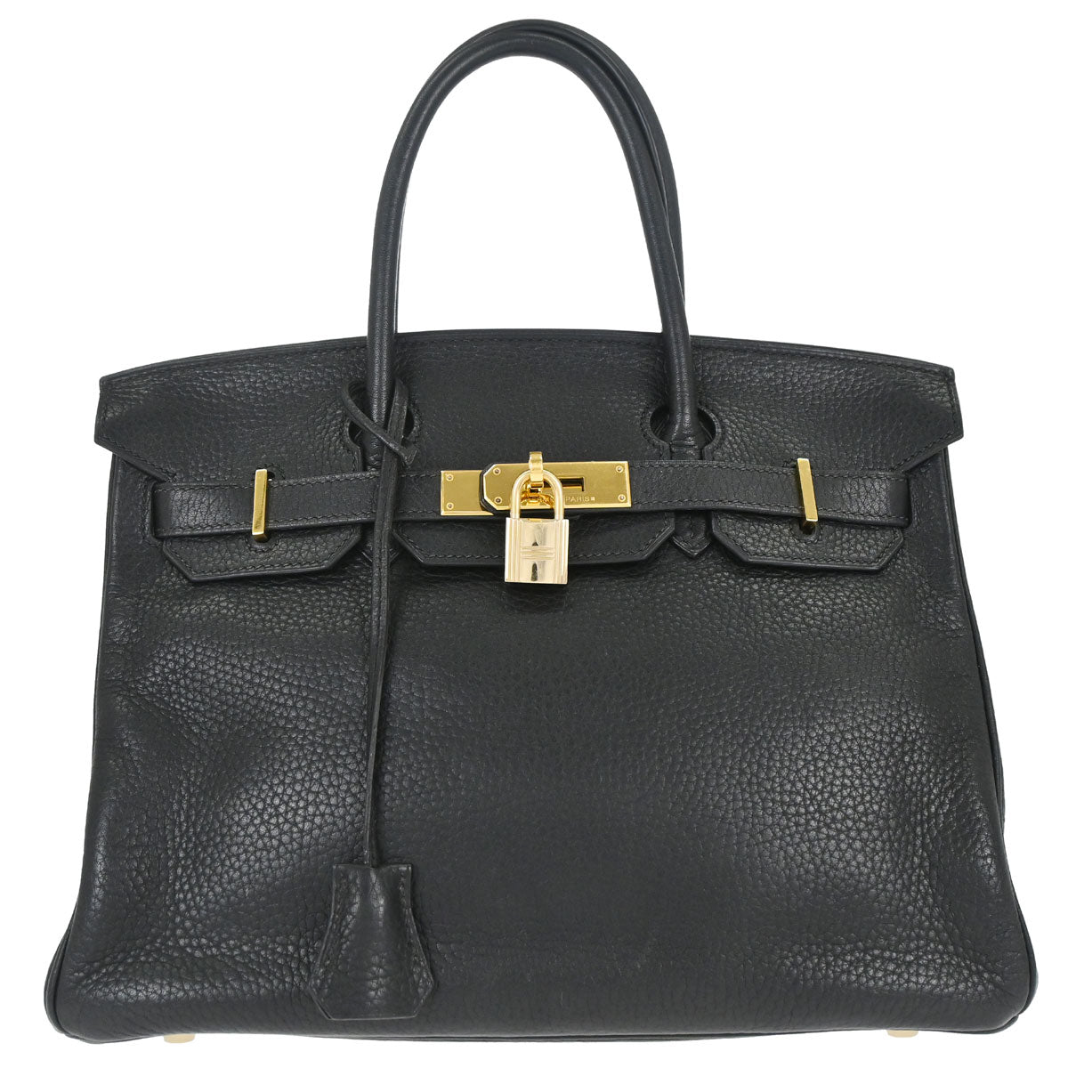 Hermes 2006 Black Taurillon Clemence Birkin 30 Handbag