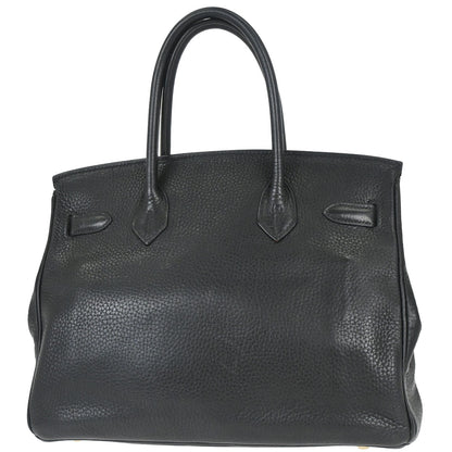 Hermes 2006 Black Taurillon Clemence Birkin 30 Handbag