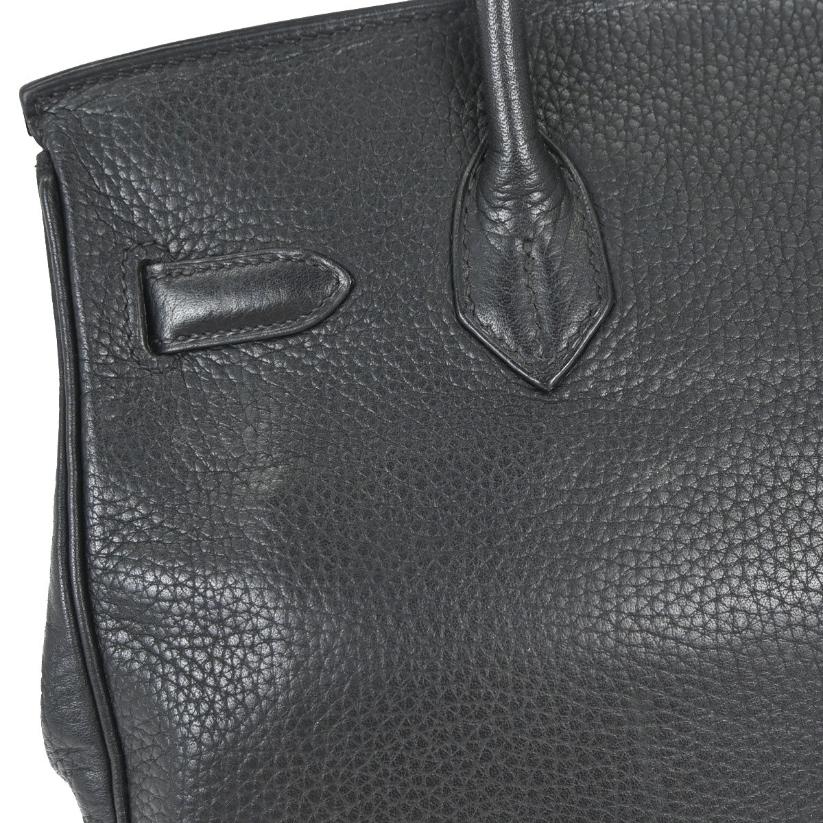 Hermes 2006 Black Taurillon Clemence Birkin 30 Handbag