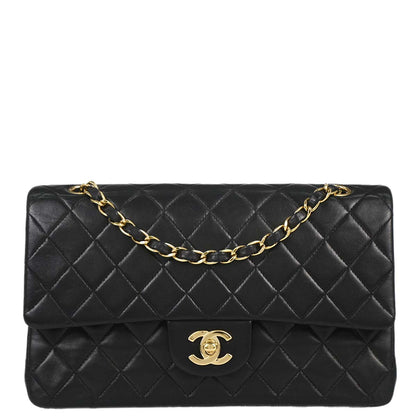 Chanel Black Lambskin Medium Classic Double Flap Shoulder Bag