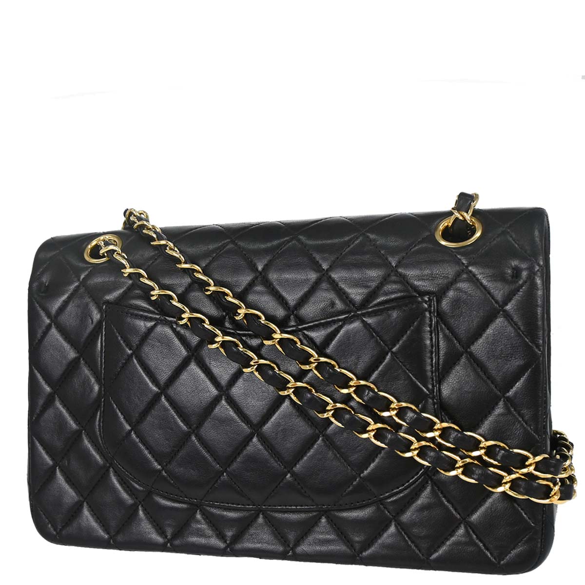 Chanel Black Lambskin Medium Classic Double Flap Shoulder Bag