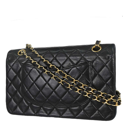 Chanel Black Lambskin Medium Classic Double Flap Shoulder Bag