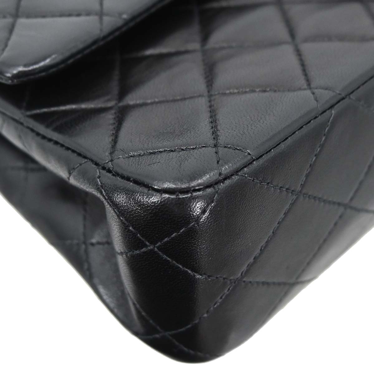 Chanel Black Lambskin Medium Classic Double Flap Shoulder Bag