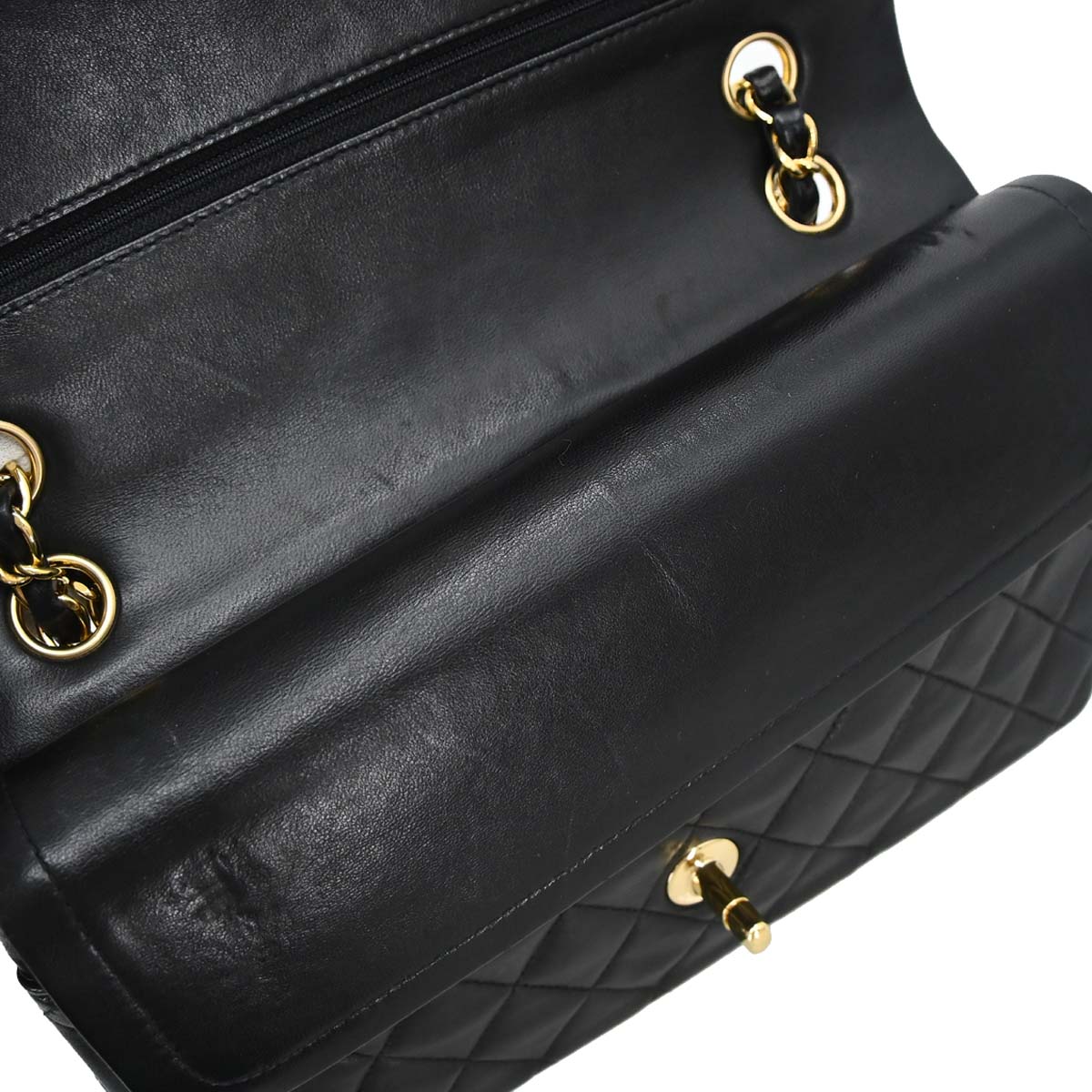 Chanel Black Lambskin Medium Classic Double Flap Shoulder Bag