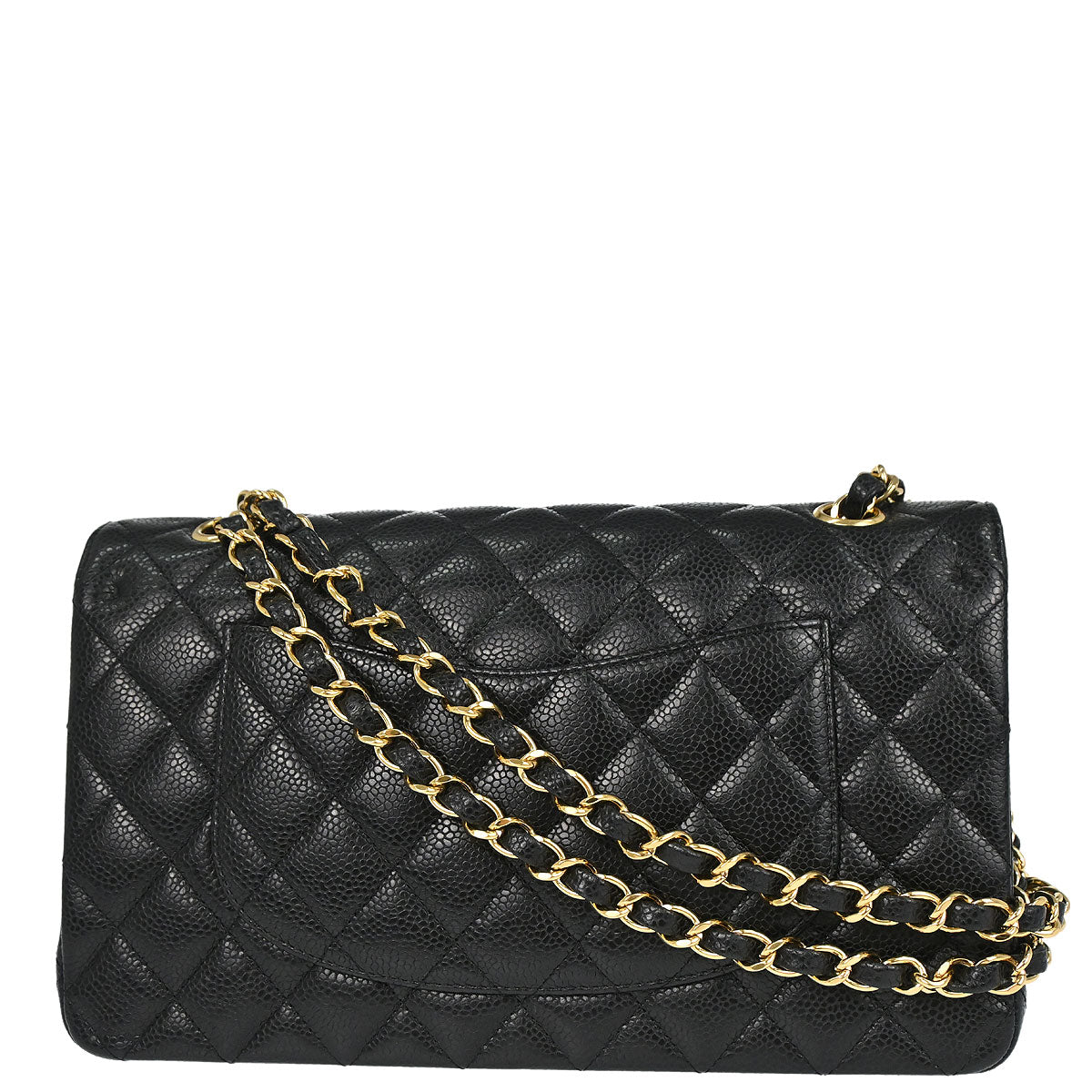 Chanel Black Caviar Skin Medium Classic Double Flap Shoulder Bag