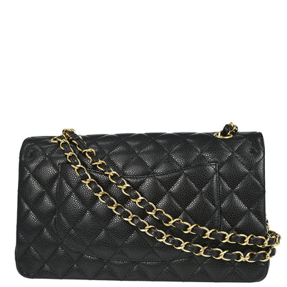 Chanel Black Caviar Skin Medium Classic Double Flap Shoulder Bag