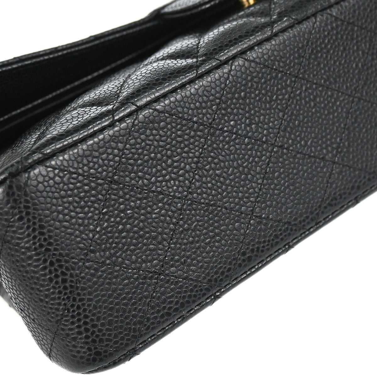 Chanel Black Caviar Skin Medium Classic Double Flap Shoulder Bag