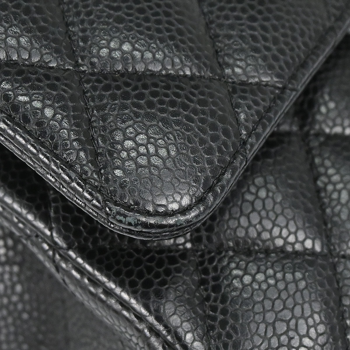 Chanel Black Caviar Skin Medium Classic Double Flap Shoulder Bag