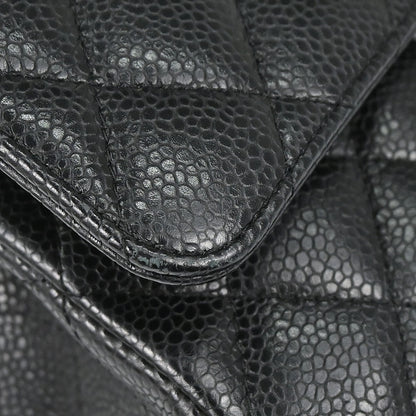 Chanel Black Caviar Skin Medium Classic Double Flap Shoulder Bag
