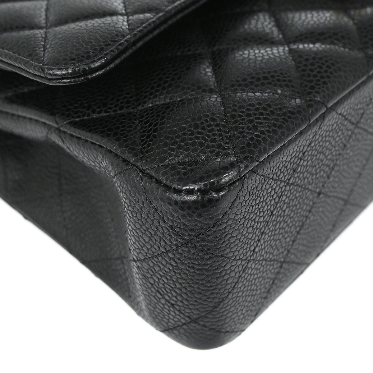 Chanel Black Caviar Skin Medium Classic Double Flap Shoulder Bag