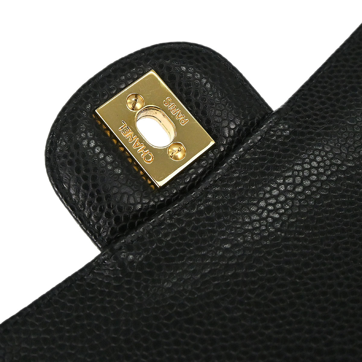 Chanel Black Caviar Skin Medium Classic Double Flap Shoulder Bag