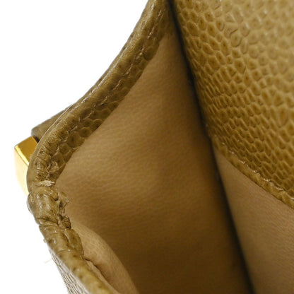 Chanel 1994-1996 Beige Caviar Skin Chain Shoulder Bag Pochette Phone Case