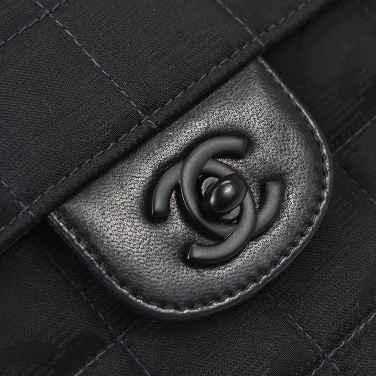 Chanel 2000-2002 Black Jacquard Nylon Travel Line East West Shoulder Bag