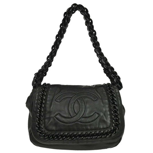 Chanel 2008-2009 Black Calfskin Luxury Line Handbag