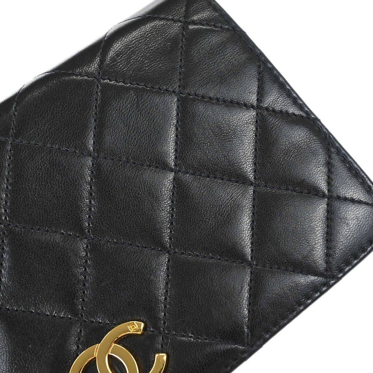 Chanel Black Lambskin Pushlock Mini Full Flap Shoulder Bag
