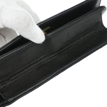 Chanel Black Lambskin Pushlock Mini Full Flap Shoulder Bag