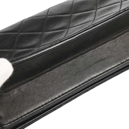 Chanel 1996-1997 Black Lambskin Pushlock Mini Full Flap Shoulder Bag