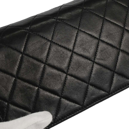 Chanel 1996-1997 Black Lambskin Pushlock Mini Full Flap Shoulder Bag