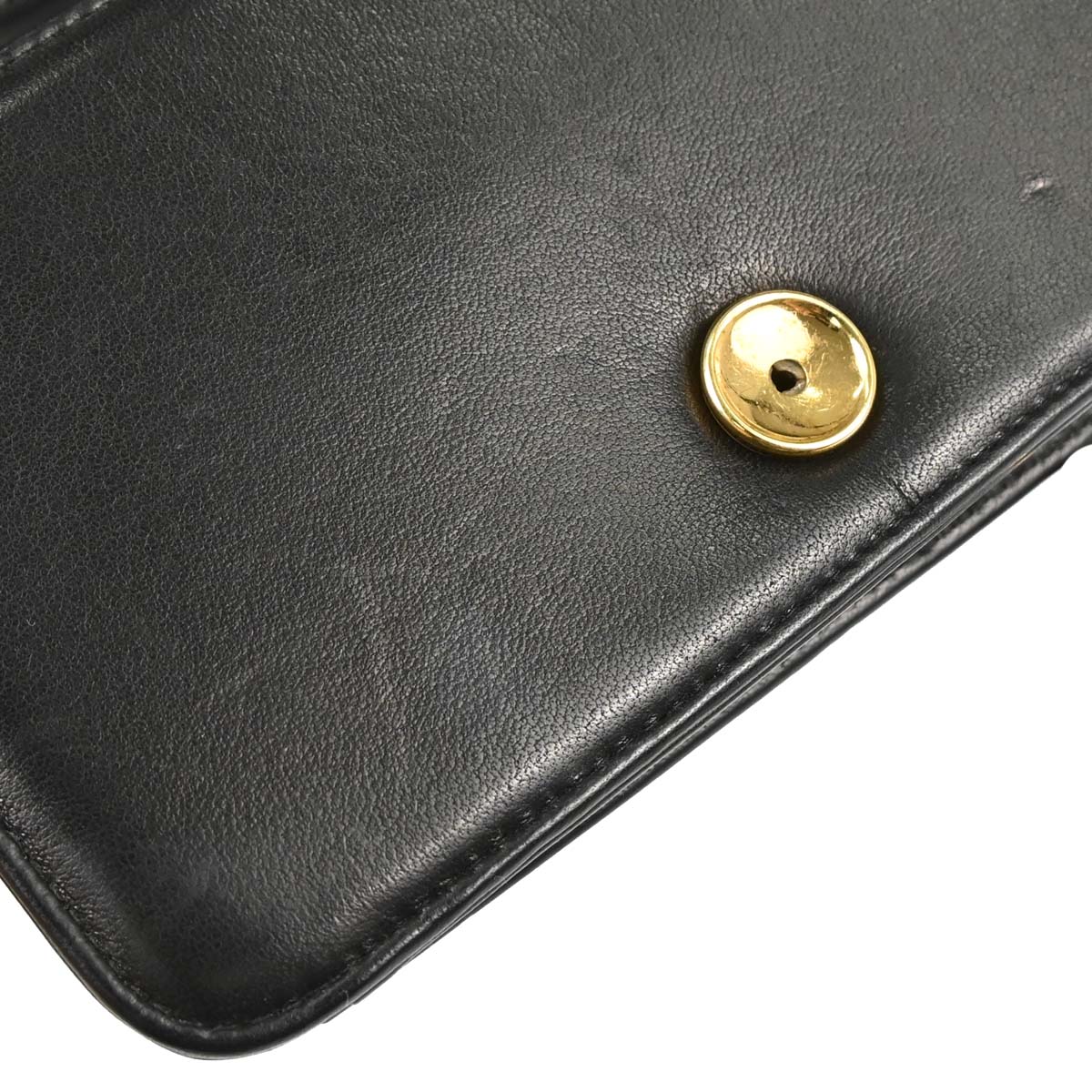 Chanel 1996-1997 Black Lambskin Pushlock Mini Full Flap Shoulder Bag