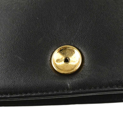 Chanel 1996-1997 Black Lambskin Pushlock Mini Full Flap Shoulder Bag