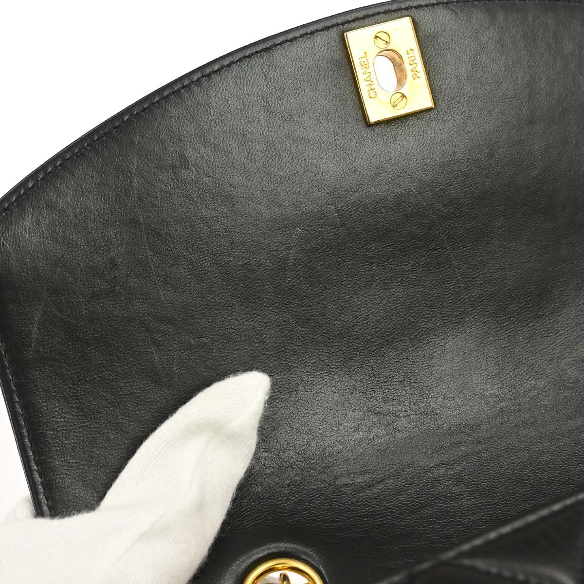 Chanel 1996-1997 Black Lambskin Small Diana Shoulder Bag