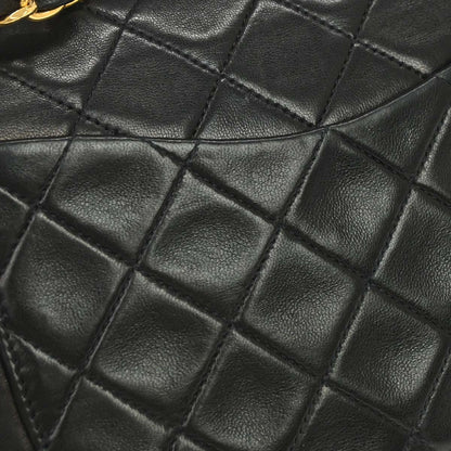 Chanel 1991-1994 Black Lambskin Small Classic Double Flap Shoulder Bag