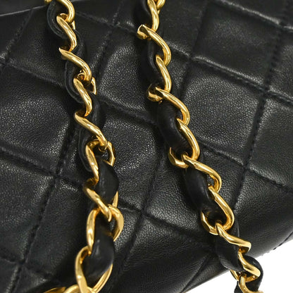Chanel 1991-1994 Black Lambskin Small Classic Double Flap Shoulder Bag