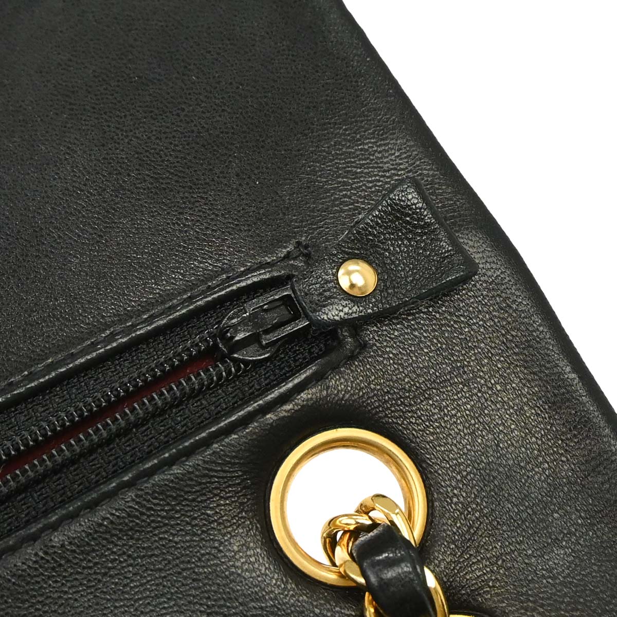 Chanel 1991-1994 Black Lambskin Small Classic Double Flap Shoulder Bag