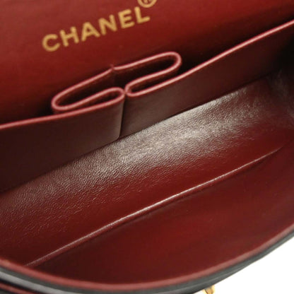Chanel 1991-1994 Black Lambskin Small Classic Double Flap Shoulder Bag