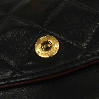 Chanel 1991-1994 Black Lambskin Small Classic Double Flap Shoulder Bag