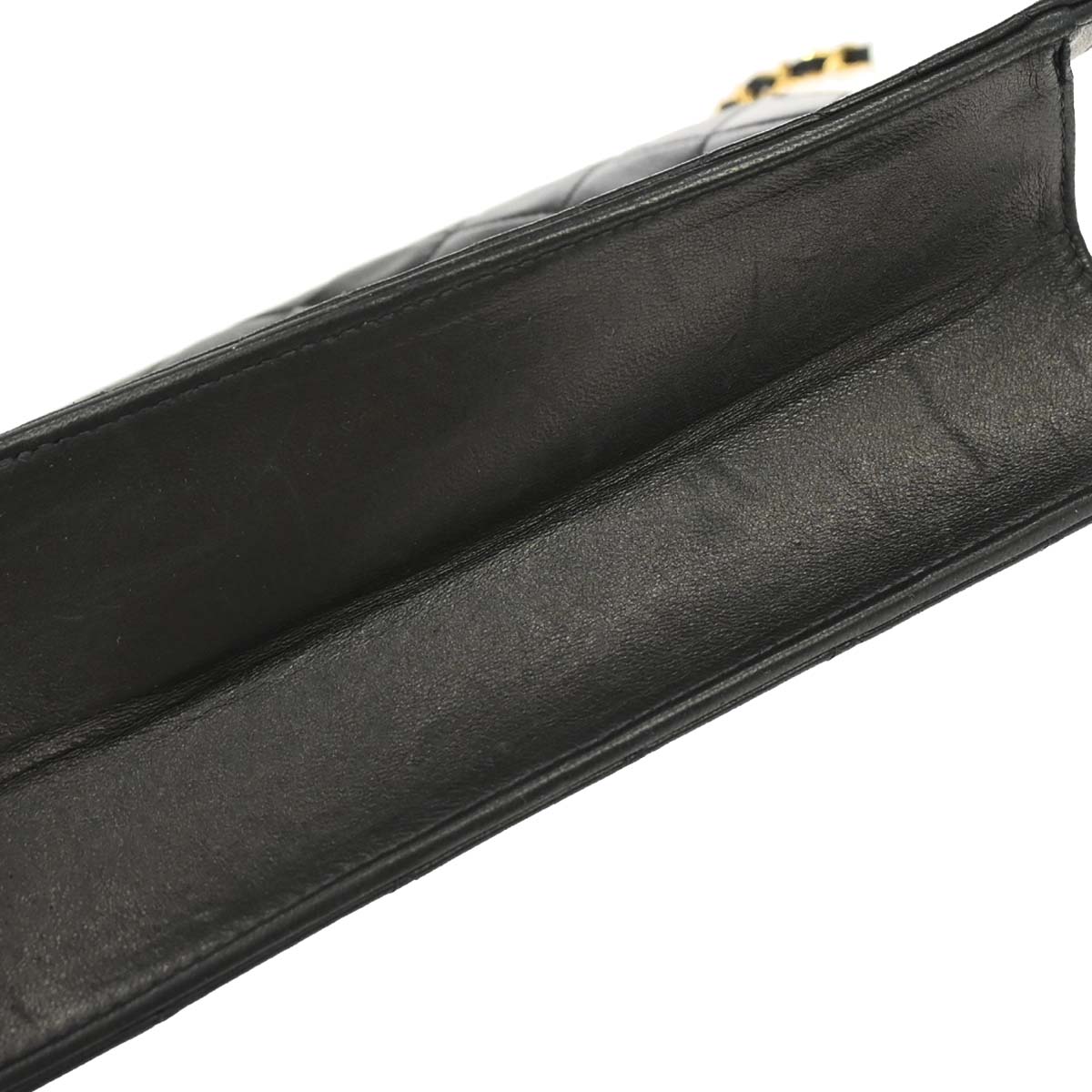 Chanel 2000-2002 Black Lambskin Turnlock Small Half Flap Shoulder Bag