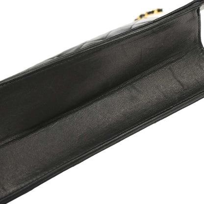 Chanel 2000-2002 Black Lambskin Turnlock Small Half Flap Shoulder Bag