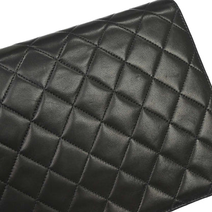 Chanel 2000-2002 Black Lambskin Turnlock Small Half Flap Shoulder Bag