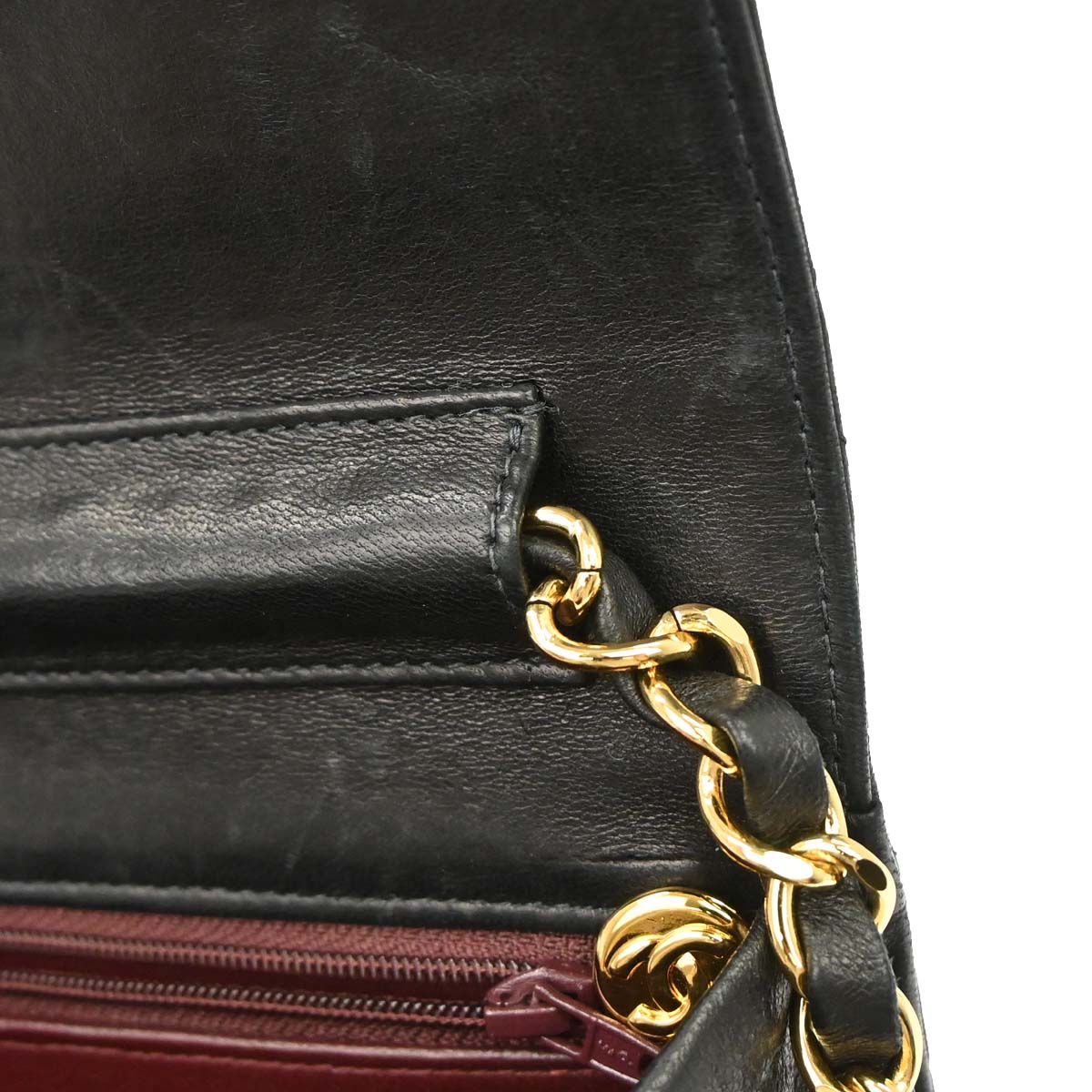Chanel 2000-2002 Black Lambskin Turnlock Small Half Flap Shoulder Bag